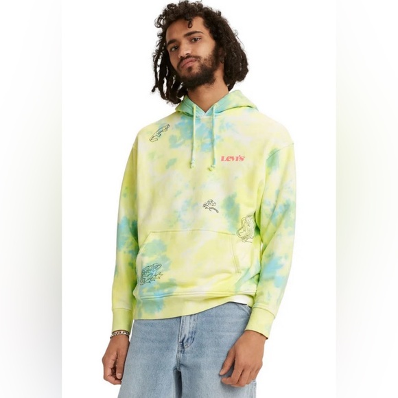 LEVIS TIE DYE EMBROIDERED HOODIE - Picture 1 of 8